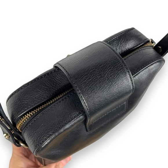Kate Spade Leather Shoulder Cross Body Twist Lock Handbag Purse, Black - Picture 6 of 16